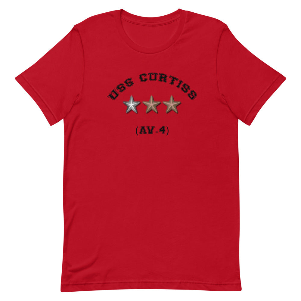USS Curtiss (AV-4) Short-Sleeve Unisex T-Shirt – front view, red