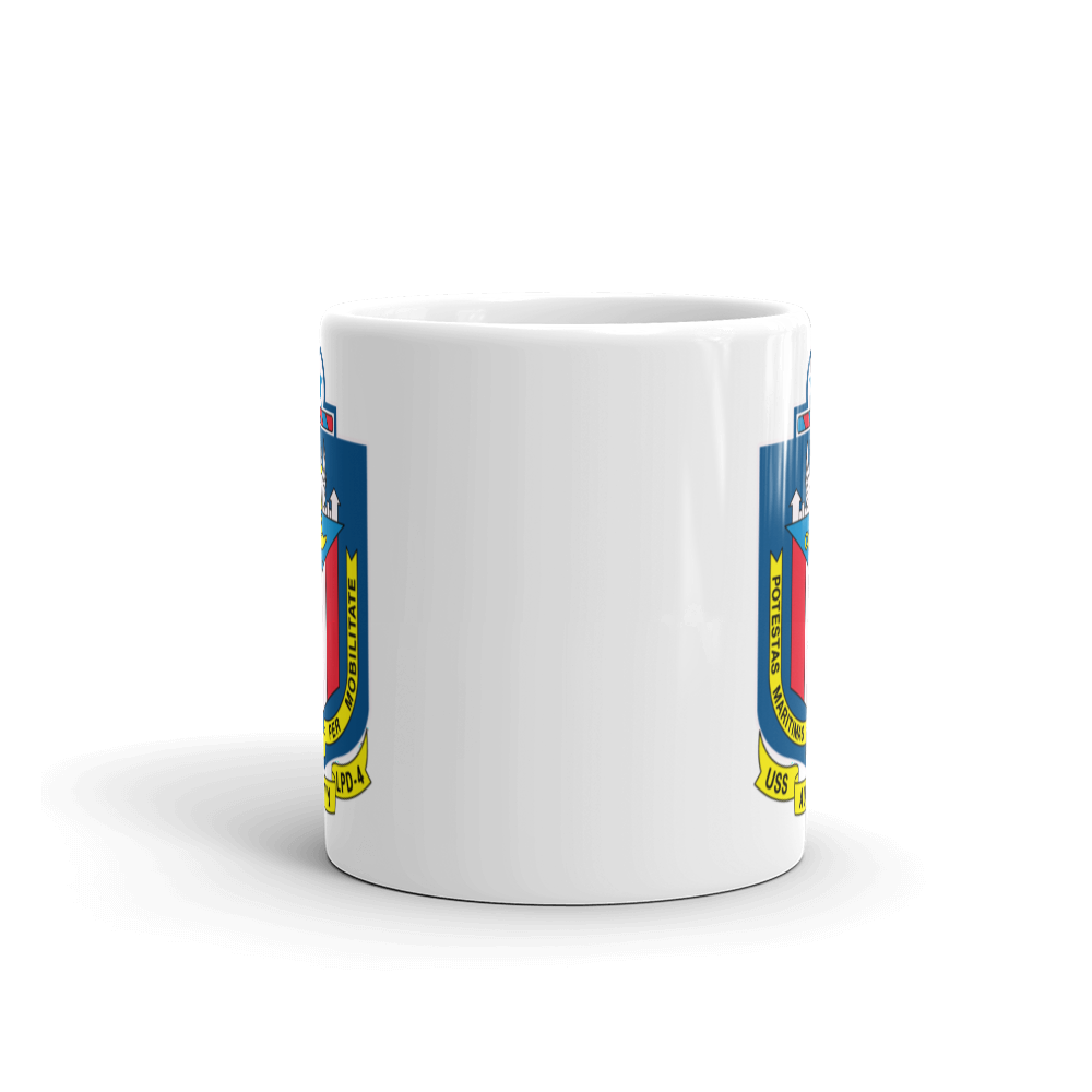 USS Austin (LPD-4) Ship's Crest Mug – front view, 11oz