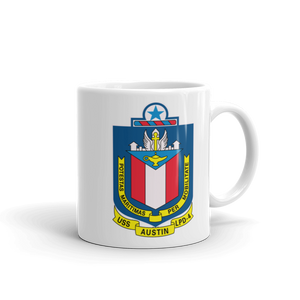 USS Austin (LPD-4) Ship's Crest Mug – right view, 11oz