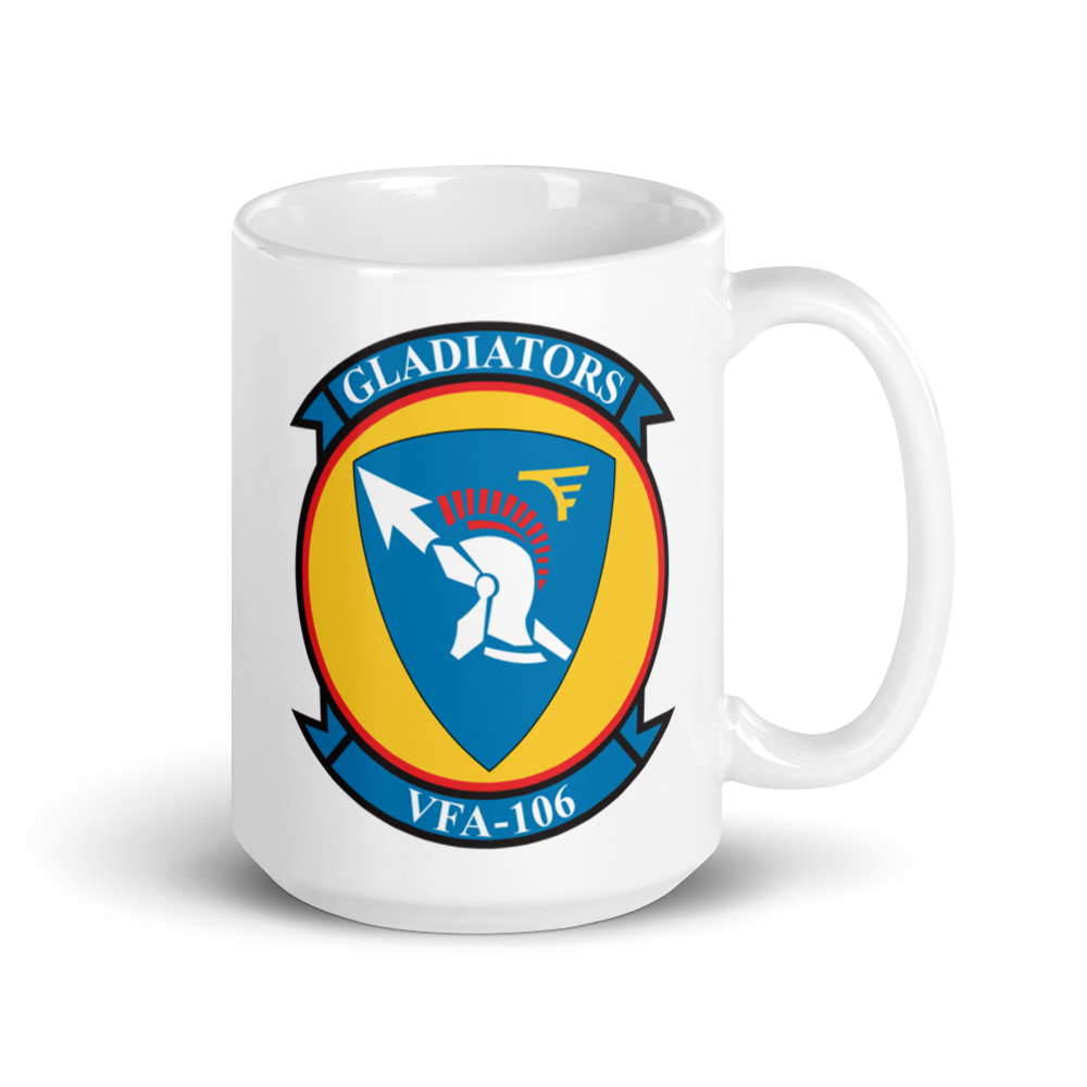 VFA-106 Gladiators Squadron Crest White glossy mug