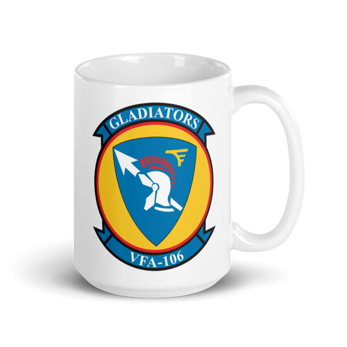 VFA-106 Gladiators Squadron Crest White glossy mug